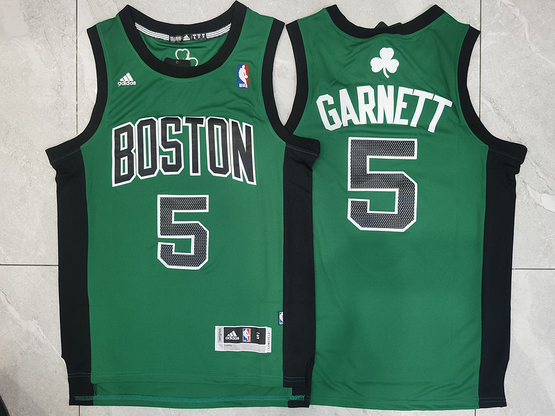 Men Boston Celtics #5 Garnett Green Adidas 2025 NBA Jersey